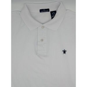Simply Southern Mens‎ XL White Short Sleeve Polo Shirt Turtle Summer Boat Beach